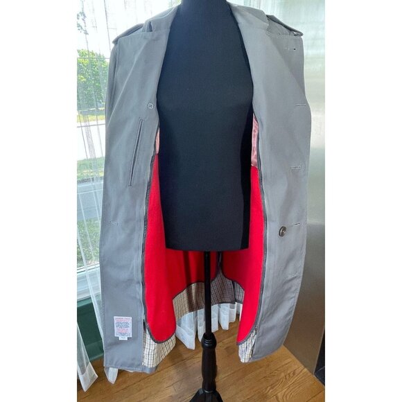 Vintage 90s London Fog wool lined trench coat, grey, lined, gender neutral - Picture 3 of 10